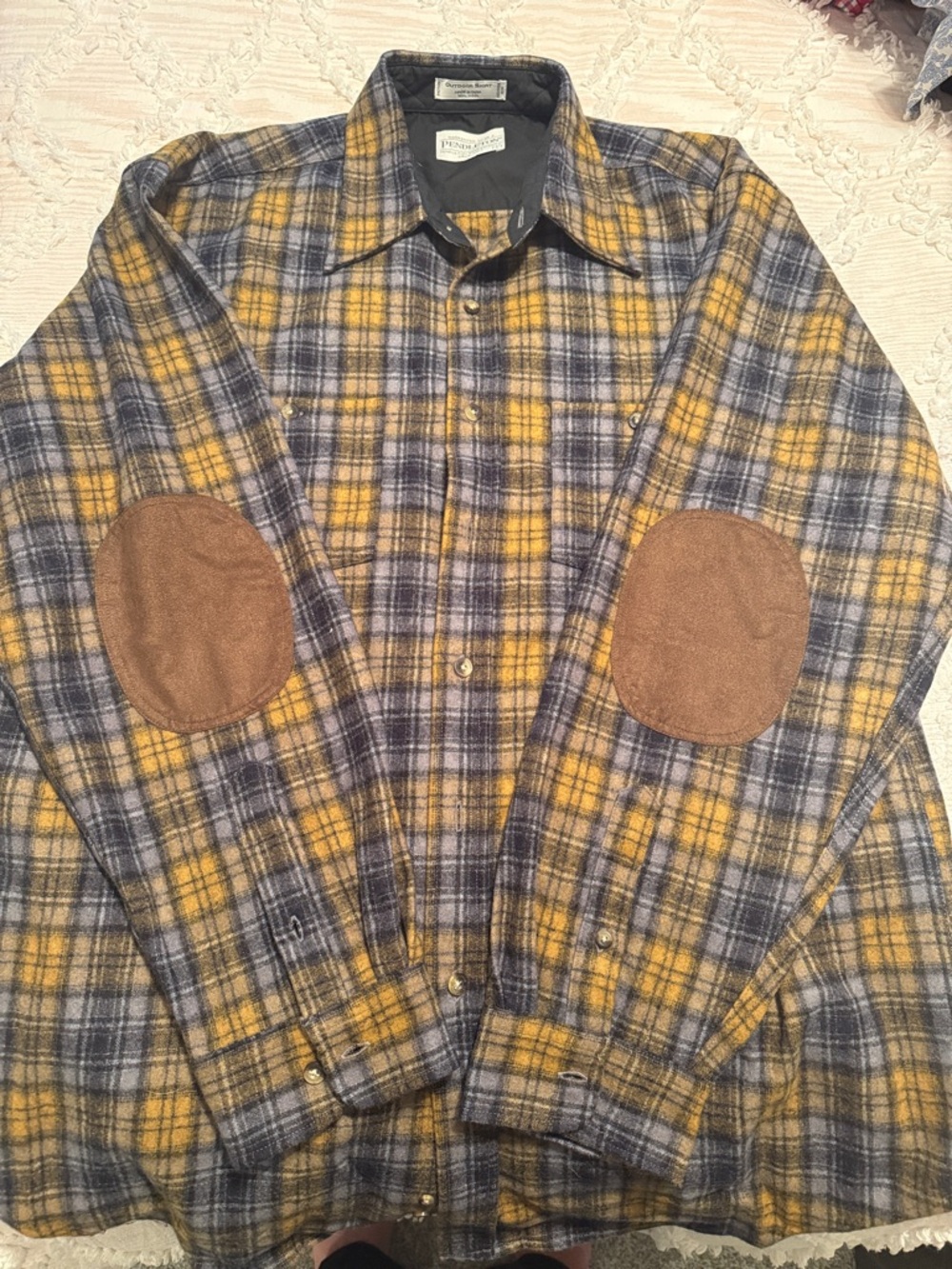 Pendleton Mens Plaid Wool Outdoor Shirt EUC